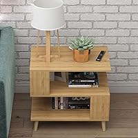 Amazon｜サイドテーブル3層S字型、小さなナイトスタンドベッドサイド